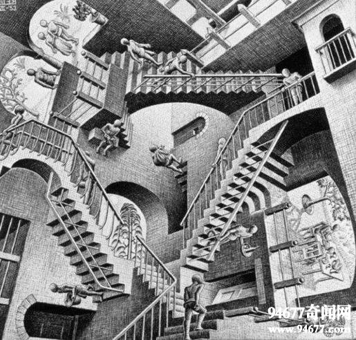 潘洛斯阶梯，视觉造成的错觉(三维世界不存在)