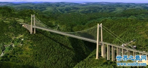 世界上最高的大桥，565米的北盘江大桥(两百层楼高)(www.gifqq.com)