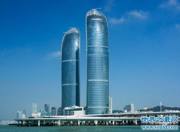 中国第一双子塔，厦门双子塔(厦门第一高楼/高300米)(www.gifqq.com)