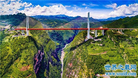 世界最高桥梁，北盘江大桥高565米（相当于200层楼）(www.gifqq.com)