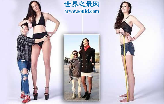 世界第一长腿小姐，俄罗斯美女腿长133CM(腿比人高)(www.gifqq.com)