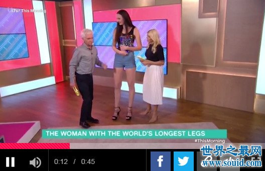 世界第一长腿小姐，俄罗斯美女腿长133CM(腿比人高)(www.gifqq.com)