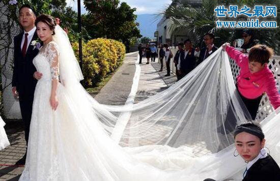 世界上最长新娘头纱，台湾白富美头纱(长6000米)(www.gifqq.com)