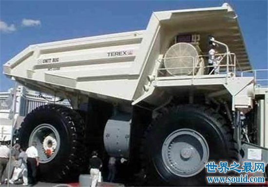 世界最大汽车,利勃海尔t282b最大总承受量达五百九十二吨!(www.gifqq.com)