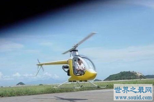 世界上最轻的载人直升飞机，总共只有116千克(www.gifqq.com)