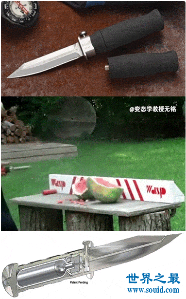 世界上最凶残的匕首，WASP匕首(瞬间杀死恐龙)(www.gifqq.com)