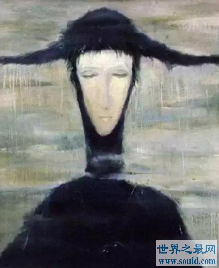 世界上最恐怖的画作，雨中女郎看了令人绝望(www.gifqq.com)