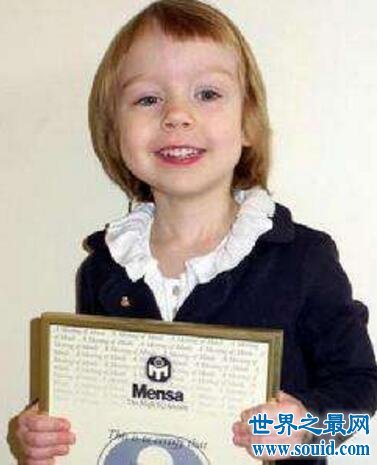 神童艾丽斯·阿莫斯，仅3岁智商162(比爱因斯坦还高)(www.gifqq.com)