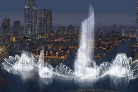 世界上最大的音乐喷泉，迪拜音乐喷泉(组图)(www.gifqq.com)