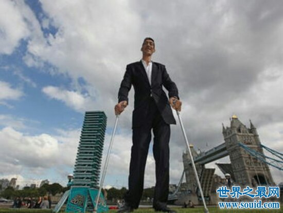 世界上最高的人詹世钗，身高3.19米(娶了个英国美女)(www.gifqq.com)