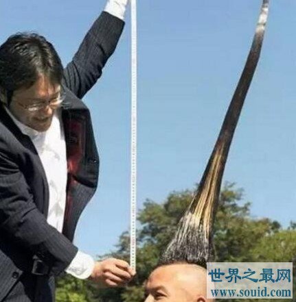 世界上最高的莫西干发型：1.18米(www.gifqq.com)