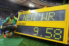 100米世界纪录，9.58秒(男子百米飞人挑战人类极限)