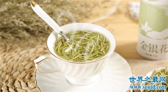 金银花茶的功效与作用，能对抗外感风热喉咙干燥(www.gifqq.com)