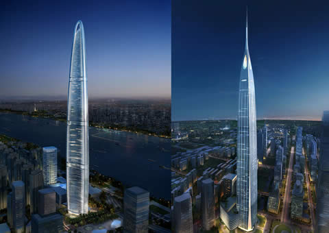 中国最高的楼及排名，苏州中南中心(729米)