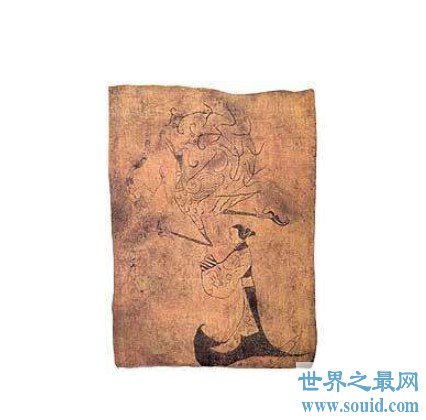 中国最早的帛画，《人物龙凤图》